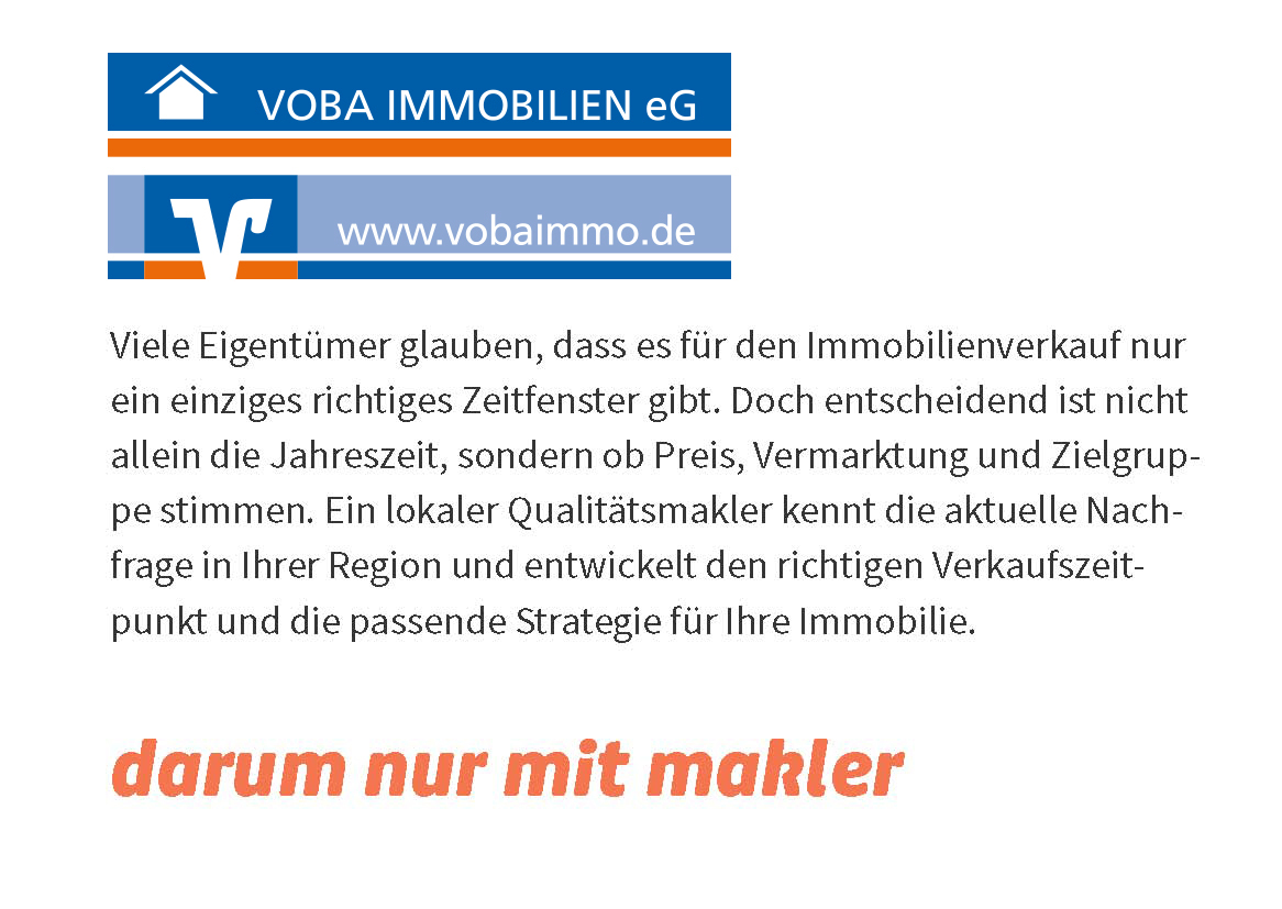 Viele Eigentümer glauben, dass es für den Immobilienverkauf nur ein einziges richtiges Zeitfenster gibt. Doch entscheidend ist nicht allein die Jahreszeit, sondern ob Preis, Vermarktung und Zielgruppe stimmen. Ein lokaler Qualitätsmakler kennt die aktuelle Nachfrage in Ihrer Region und entwickelt den richtigen Verkaufszeitpunkt und die passende Strategie für Ihre Immobilie.